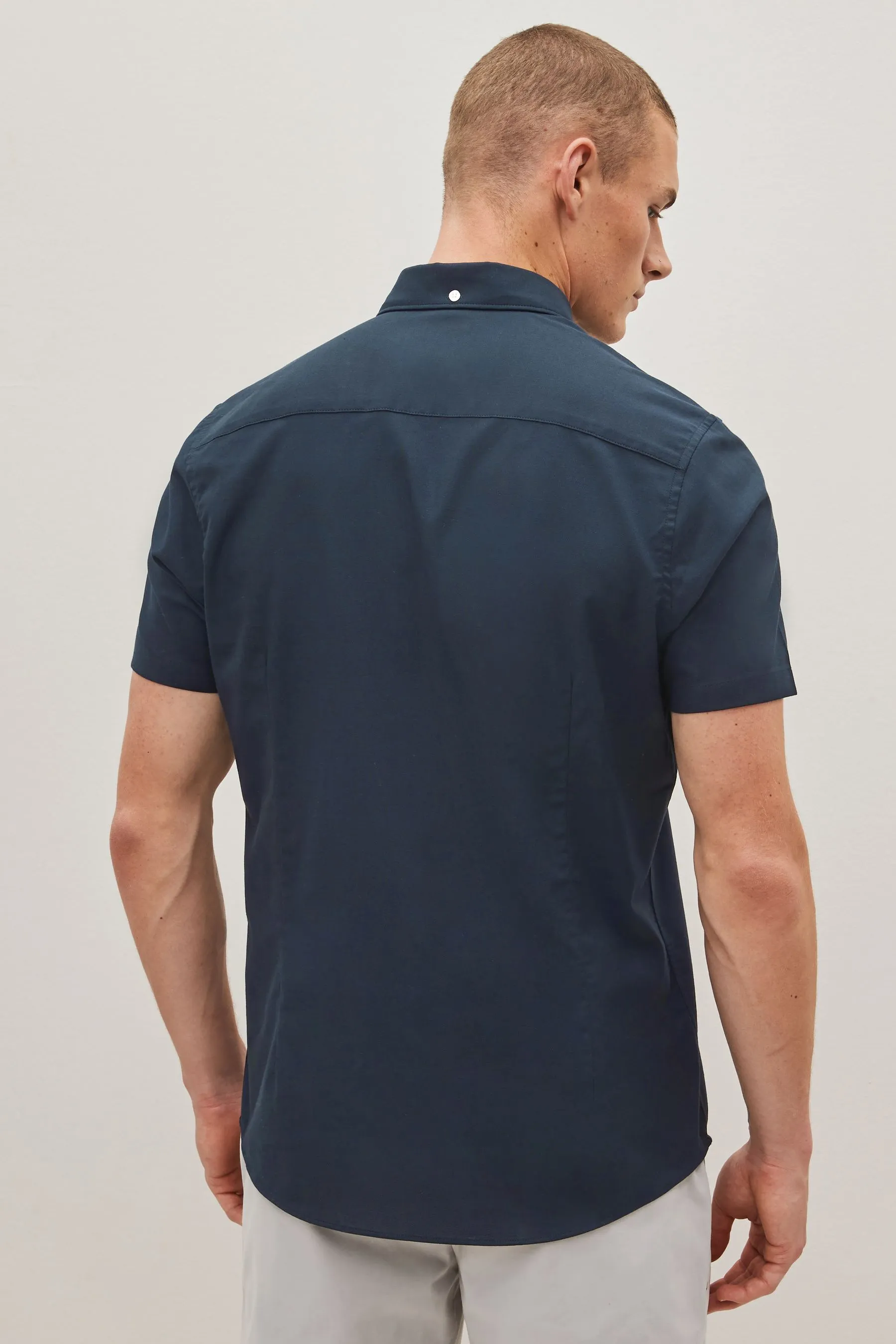 Vestibilità slim  Stretch Oxford Maniche corte Shirt    